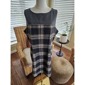 Tommy Hilfiger Wool Blend Plaid Sheath Dress Womens 16 Academia Preppy Schoolboy